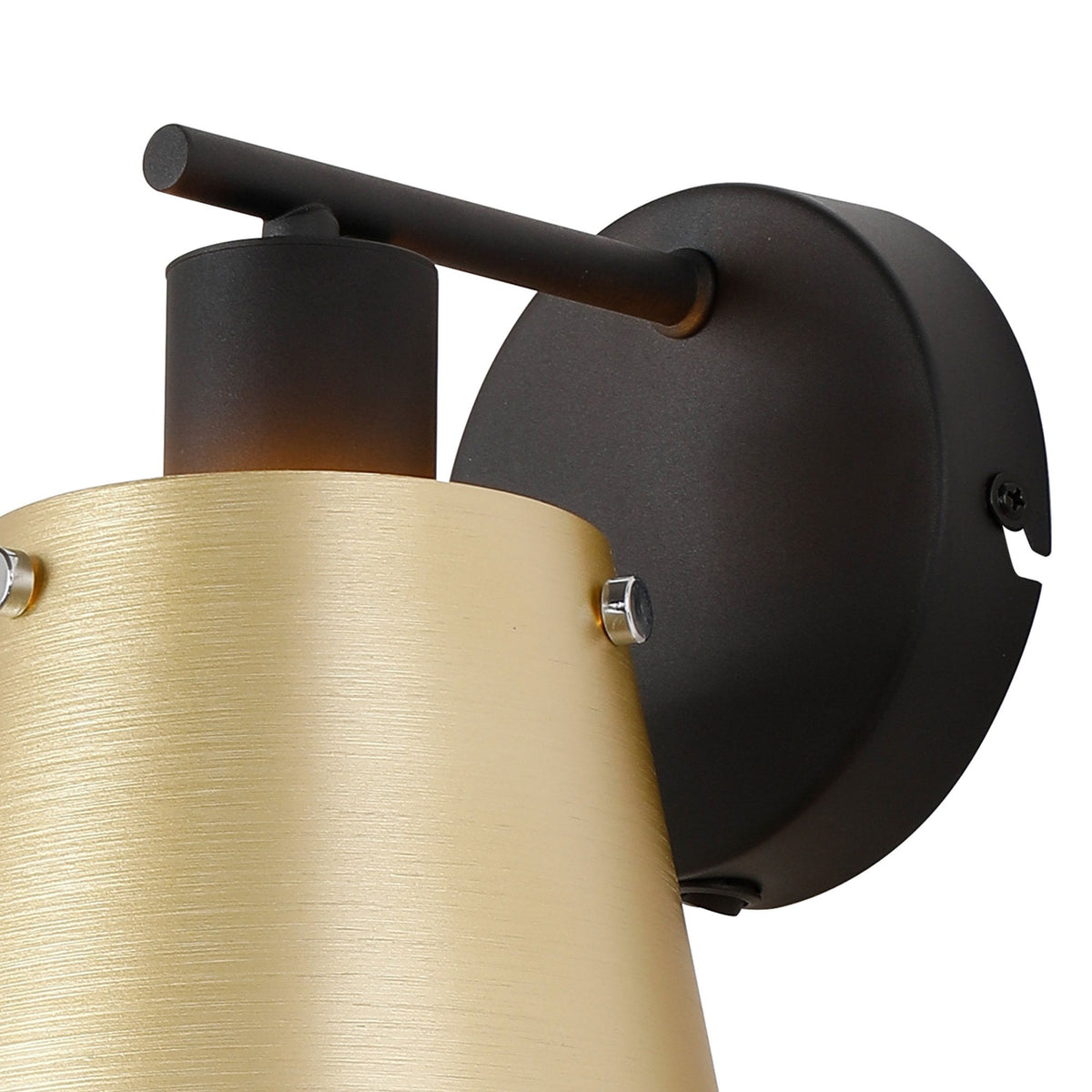 Essington Switched Wall Light with Brass and Gold Metal Shade