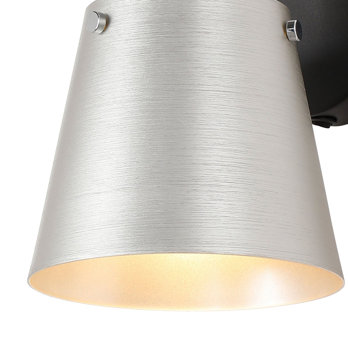 Essington Switched Wall Light with Grey and Silver Metal Shade