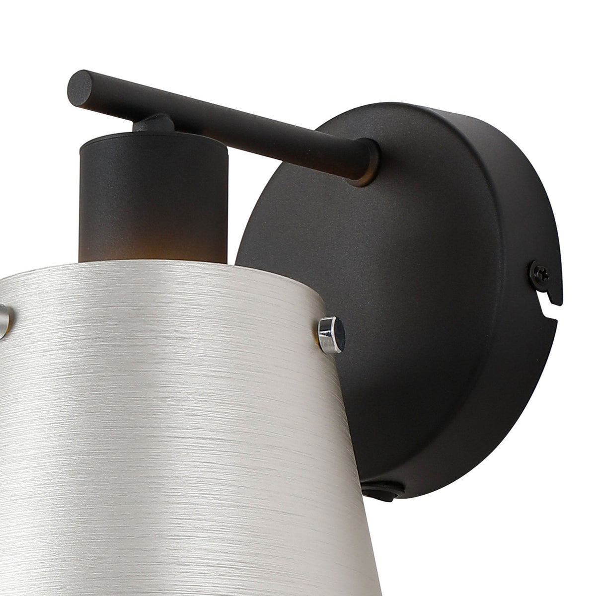 Essington Switched Wall Light with Grey and Silver Metal Shade