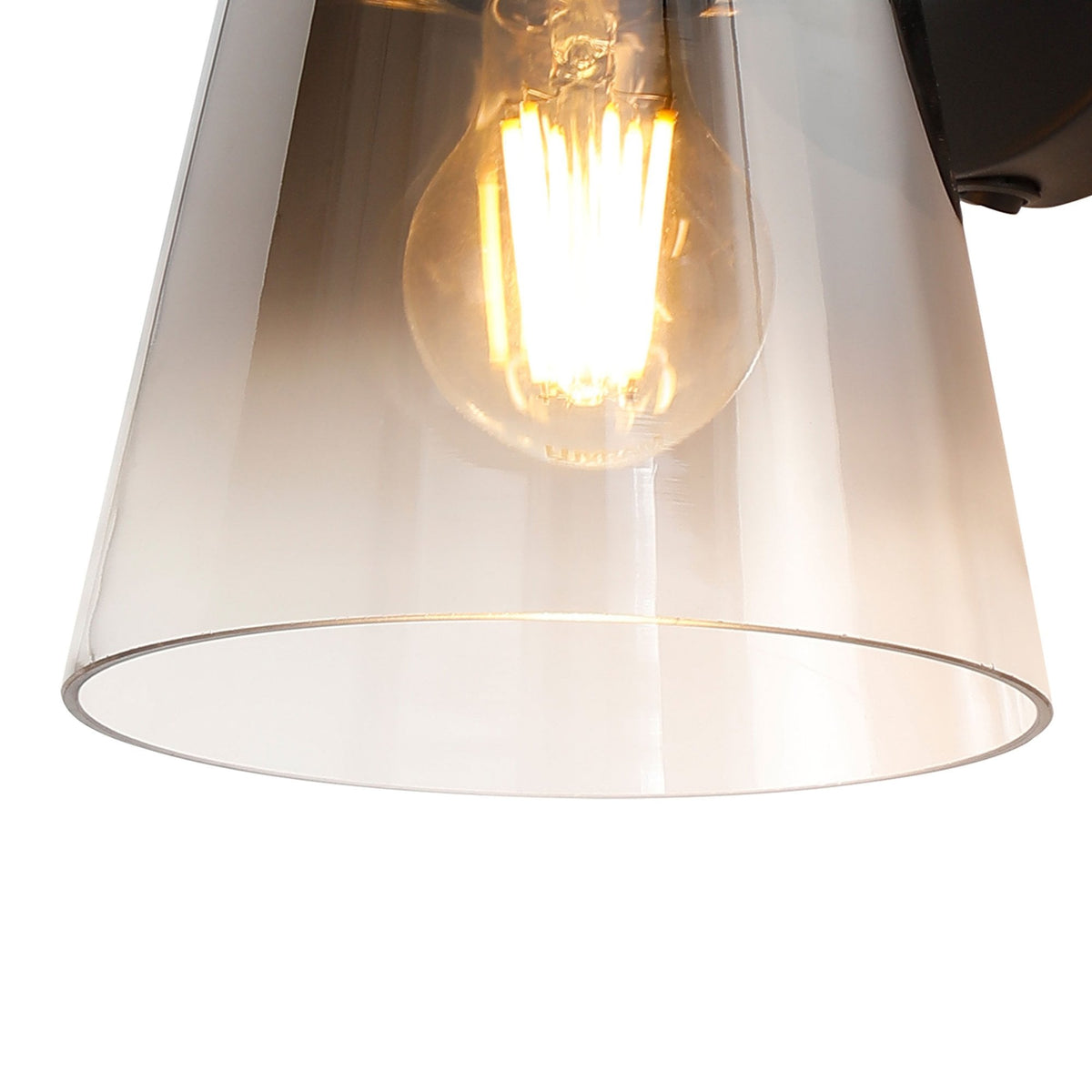Essington Switched Wall Light with Smoke Fade Glass Shade