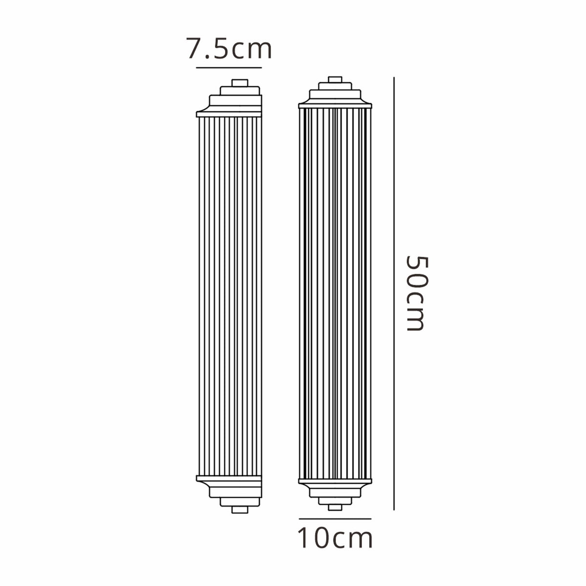 Tansley E14 Twin Lamp IP44 Flush Wall Light in Polished Nickel with Clear Glass Rods