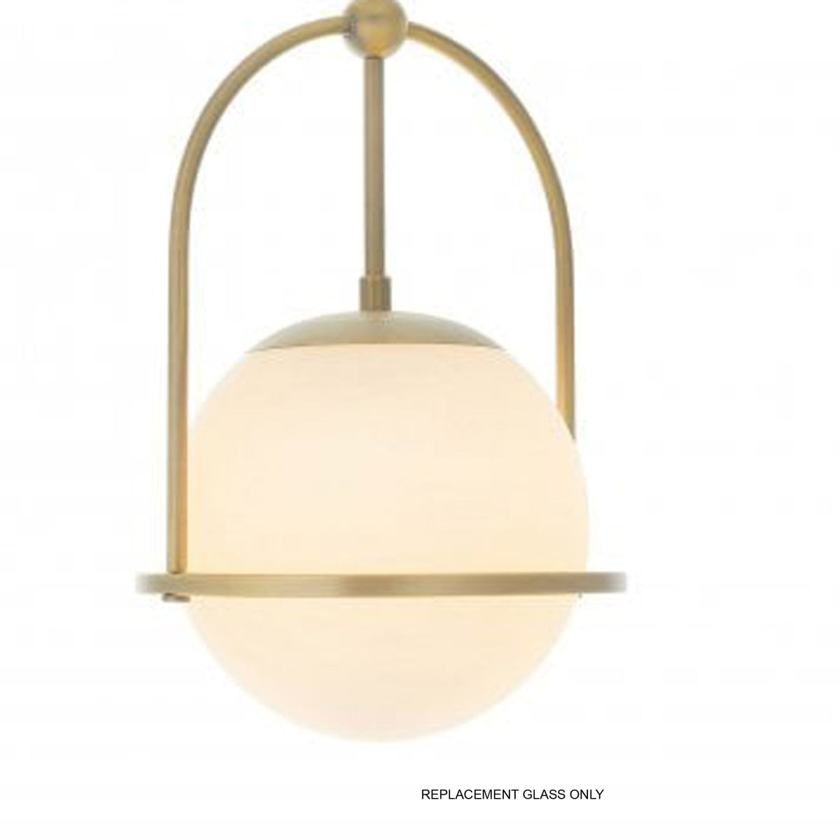A replacement glass globe for the pendant light fixture in an off-white color.