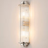 Tansley G9 Twin Lamp IP44 Flush Wall Light in Polished Nickel with Clear Glass Rods