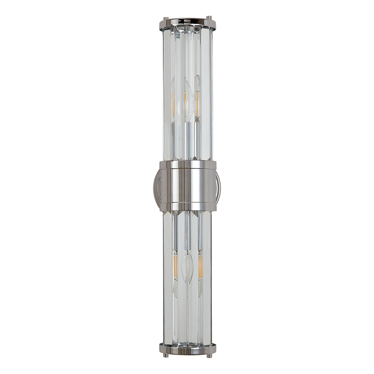 Caistor IP44 Up & Down Wall Light in Polished Chrome with Clear Crystal Rods
