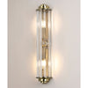 Caistor Flush IP44 Wall Light in Antique Brass with Clear Crystal Rods