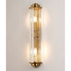 Caistor Flush IP44 Wall Light in Gold with Clear Crystal Rods