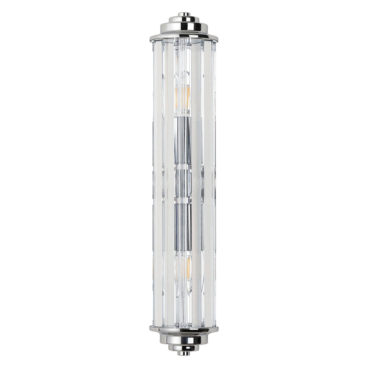 Caistor Flush IP44 Wall Light in Polished Chrome with Clear Crystal Rods