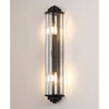 Caistor Flush IP44 Wall Light in Satin Black with Clear Crystal Rods