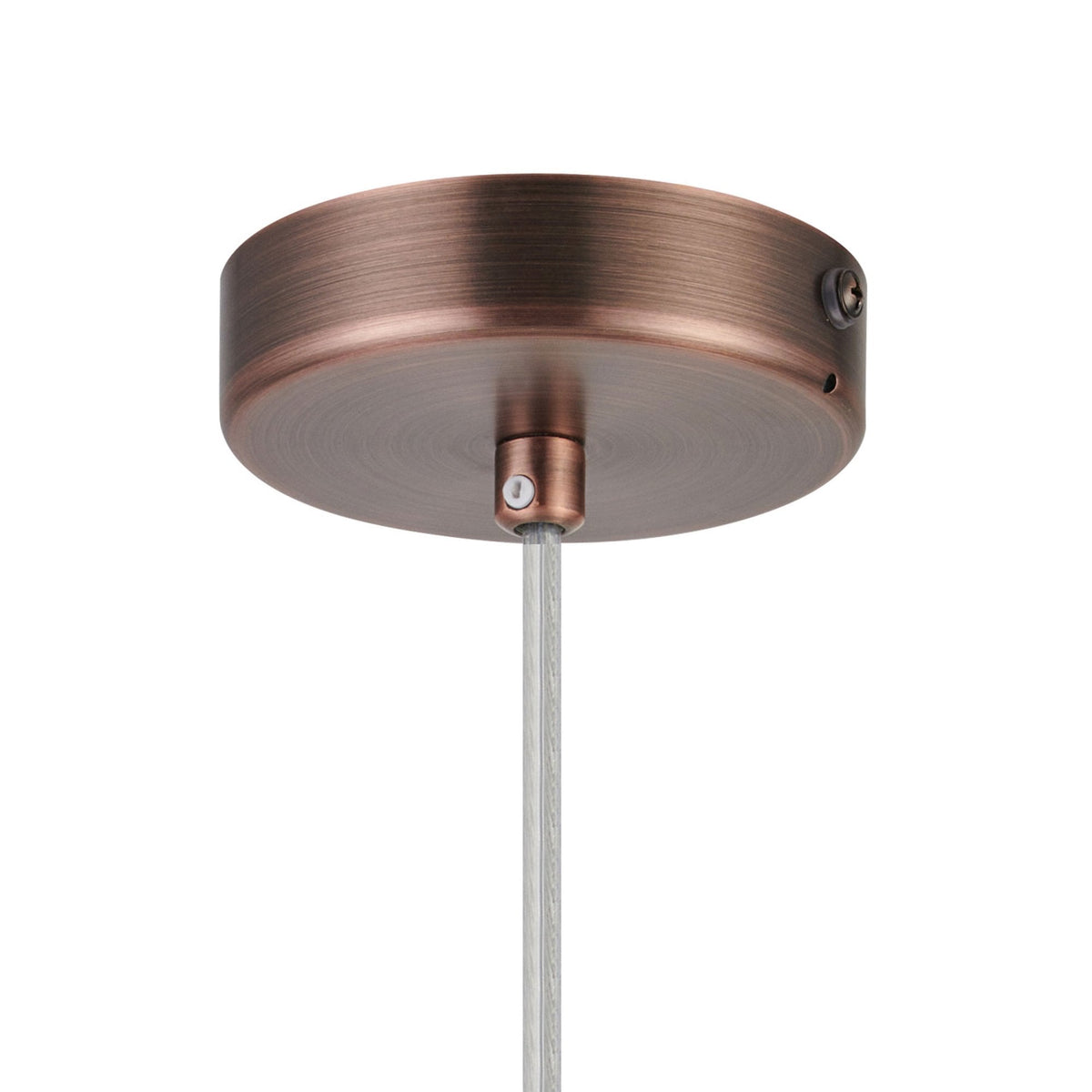 Tutbury IP44 Single Drop Pendant with Bronze Metalwork and Clear Ripple Glass Shade