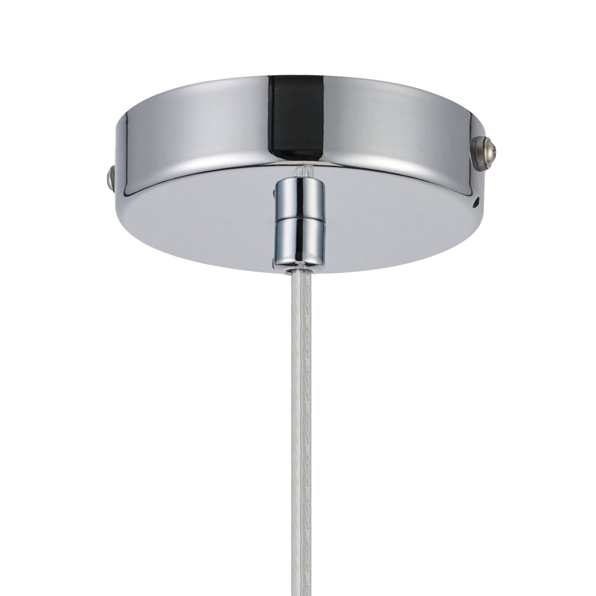 Tutbury IP44 Single Drop Pendant with Chrome Metalwork and Clear Ripple Glass Shade