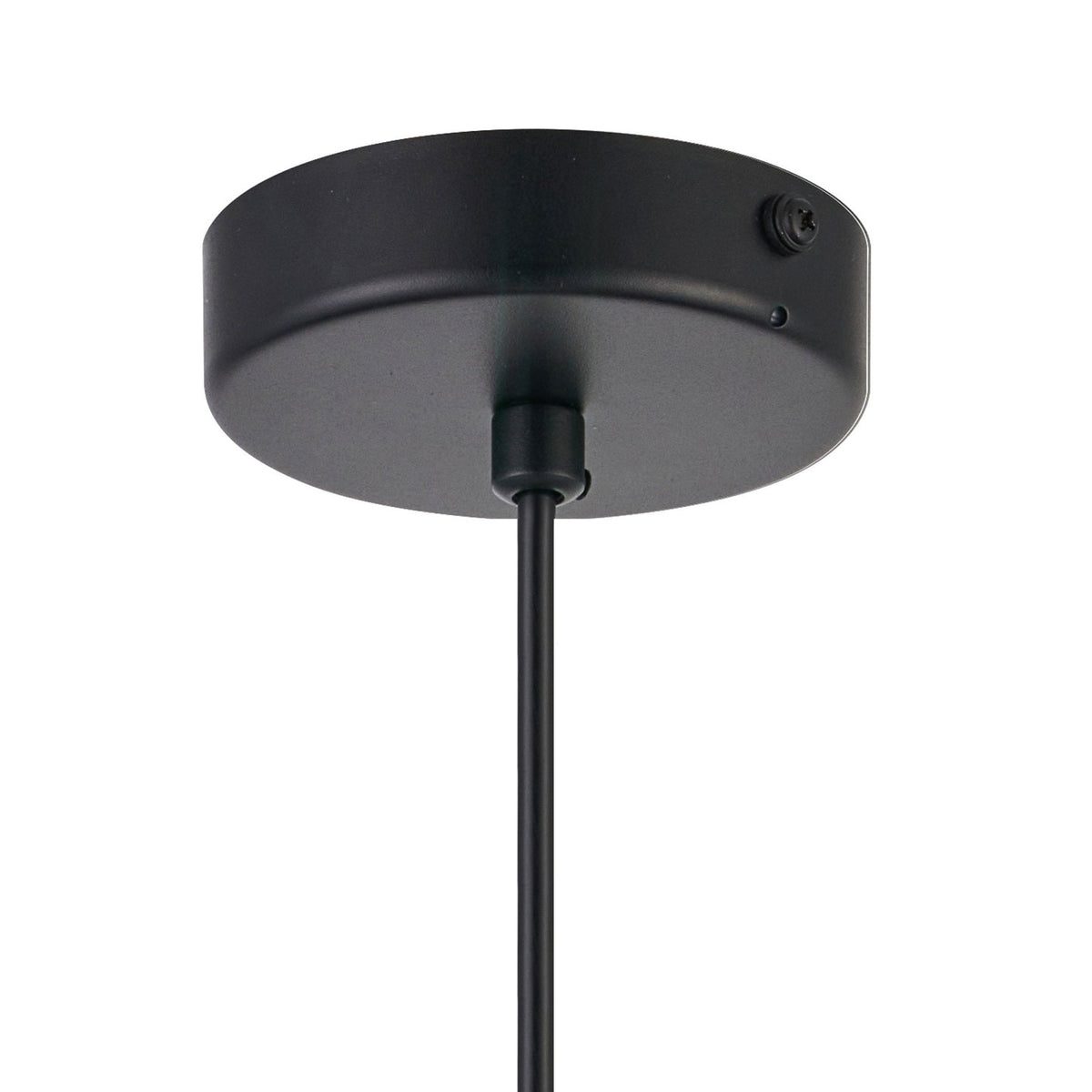 Tutbury IP44 Single Drop Pendant with Black Metalwork and Clear Ripple Glass Shade