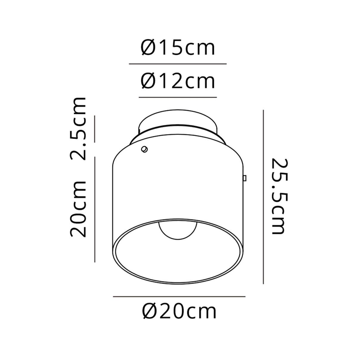 Belstone Round Flush Ceiling Light in Black & Chrome with Iridescent Fade Glass