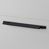 Linear Knurled Medium Pull Bar Cabinet Handle With Back Plate In Black