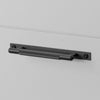 Linear Knurled Small Pull Bar Cabinet Handle With Back Plate In Black