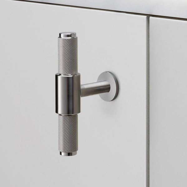 Knurled T-Bar Cabinet Handle In Solid Steel
