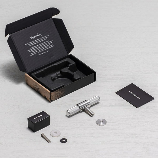 Knurled T-Bar Cabinet Handle In Solid Steel