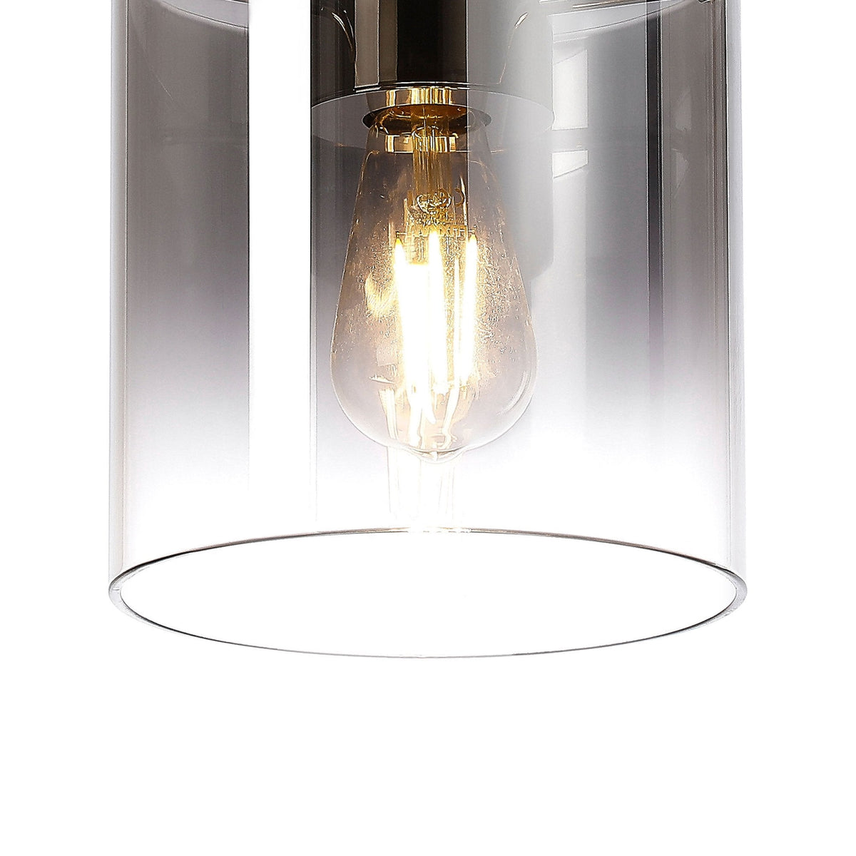 Belstone Round Flush Ceiling Light in Mocha with Smoke Fade Glass