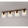 Belstone 4 Light Linear Ceiling Light in Mocha with Amber Fade Glass