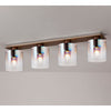 Belstone 4 Light Linear Ceiling Light in Mocha with Iridescent Fade Glass