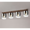 Belstone 4 Light Linear Ceiling Light in Mocha with Smoke Fade Glass