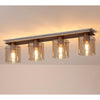 Belstone 4 Light Linear Ceiling Light in Mocha with Amber Glass