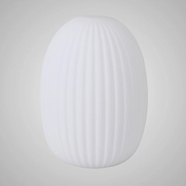 Atherington 20cm Almond Opal Ribbed Glass Shade