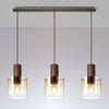 Belstone Triple Linear Pendant in Mocha with Amber Fade Glass