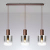 Belstone Triple Linear Pendant in Mocha with Smoke Fade Glass