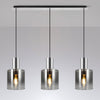 Belstone Triple Linear Pendant in Polished Nickel & Black with Smoke Fade Glass
