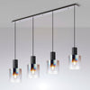 Belstone 4 Drop Linear Pendant in Black & Chrome with Iridescent Fade Glass