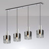 Belstone 4 Drop Linear Pendant in Polished Nickel & Black with Smoke Fade Glass