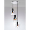 Belstone Triple Round Pendant in Black & Chrome with Iridescent Fade Glass
