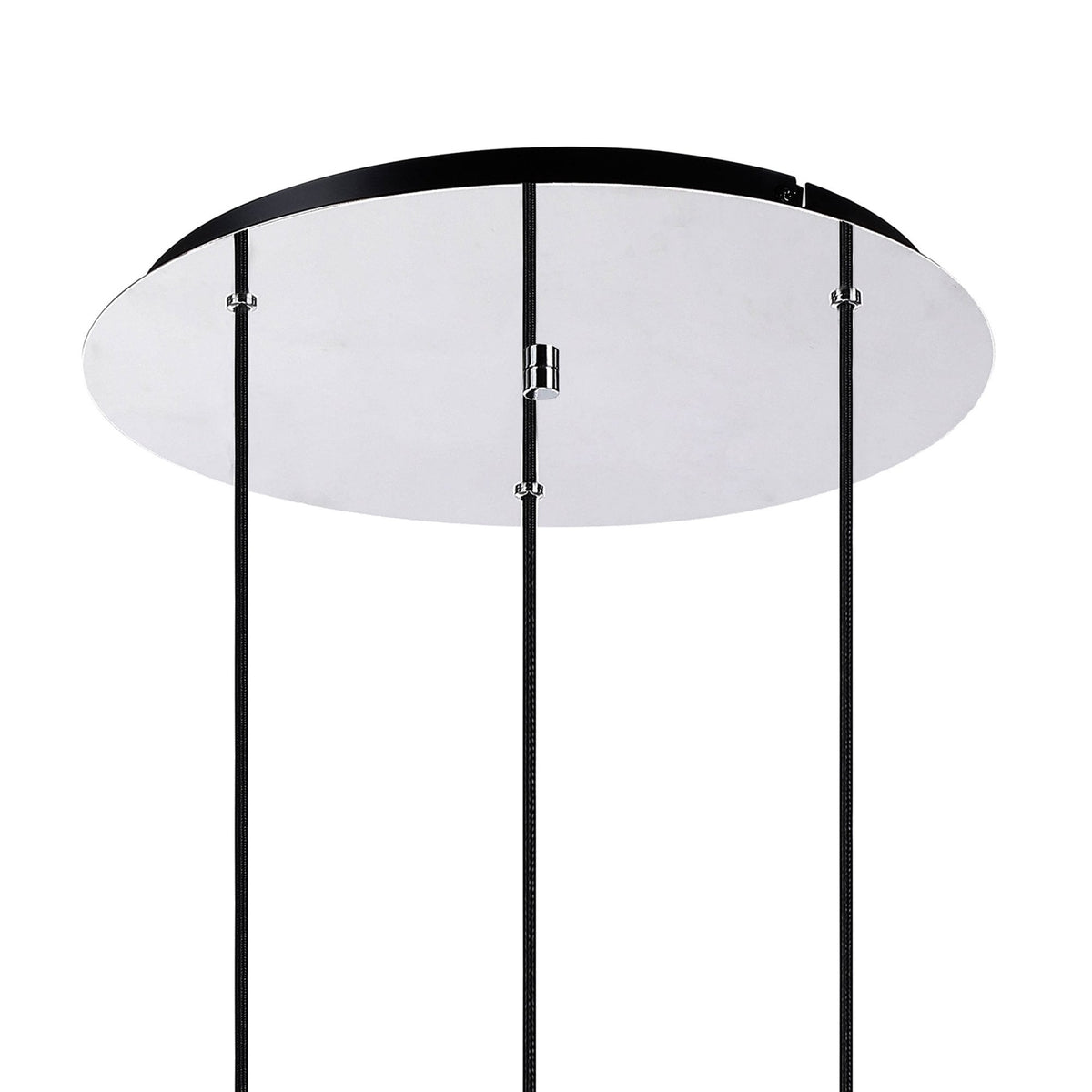 Belstone Triple Round Pendant in Black & Chrome with Iridescent Fade Glass