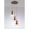 Belstone Triple Round Pendant in Mocha with Amber Fade Glass