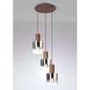 Belstone Triple Round Pendant in Mocha with Smoke Fade Glass