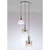 Belstone Triple Round Pendant in Polished Nickel & Black with Iridescent Fade Glass
