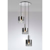 Belstone Triple Round Pendant in Polished Nickel & Black with Smoke Fade Glass