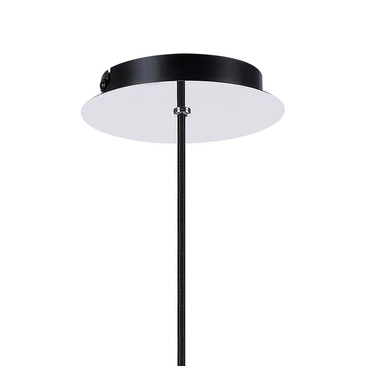 Belstone Single Drop Pendant in Black & Chrome with Amber Fade Glass