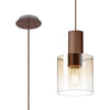 Belstone Single Drop Pendant in Mocha with Amber Fade Glass