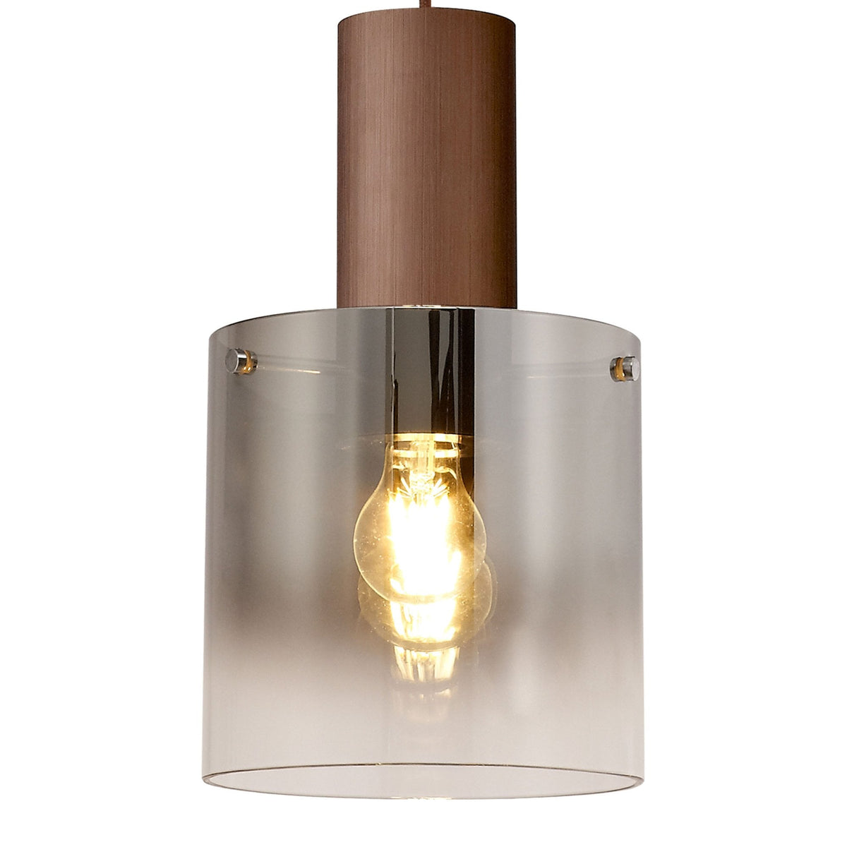Belstone Single Drop Pendant in Mocha with Smoke Fade Glass