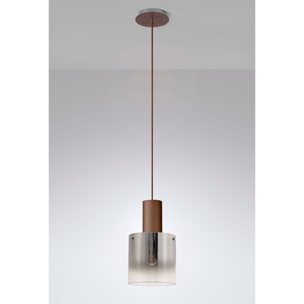 Belstone Single Drop Pendant in Mocha with Smoke Fade Glass