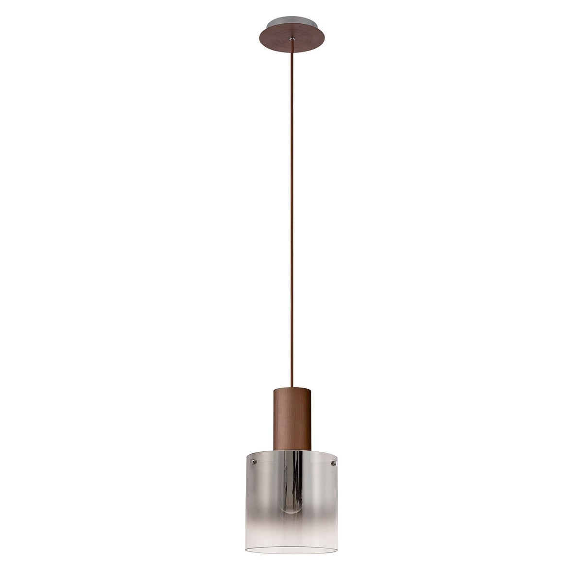Belstone Single Drop Pendant in Mocha with Smoke Fade Glass