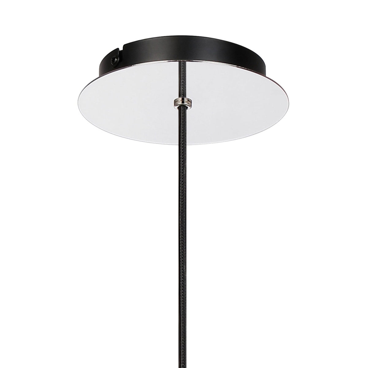 Belstone Single Drop Pendant in Polished Nickel & Black with Smoke Fade Glass