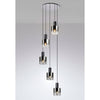 Belstone 5 Drop Round Pendant in Black & Chrome with Smoke Fade Glass