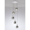 Belstone 5 Drop Round Pendant in Polished Nickel & Black with Smoke Fade Glass