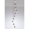Belstone 9 Drop Round Pendant in Black & Chrome with Amber Fade Glass