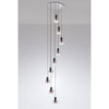 Belstone 9 Drop Round Pendant in Black & Chrome with Iridescent Fade Glass