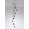 Belstone 9 Drop Round Pendant in Black & Chrome with Smoke Fade Glass