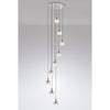 Belstone 9 Drop Round Pendant in Polished Nickel & Black with Amber Fade Glass