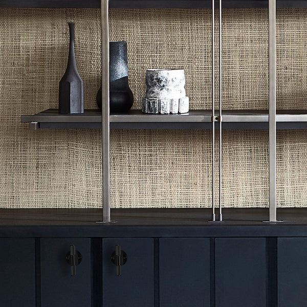 Knurled T-Bar Cabinet Handle With Back Plate In Black